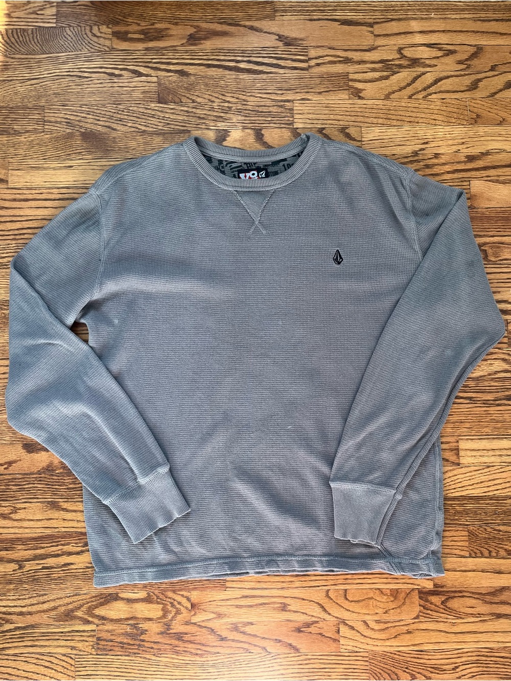 Volcom Light Gray Waffle Crewneck Sweatshirt